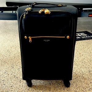 RARE Henri Bendel West 57th Navy Wheelie Rollaway Carry On Suitcase Luggage